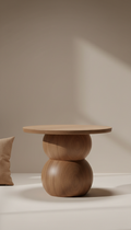 Blush Rosewood Side Table Sculptural Base