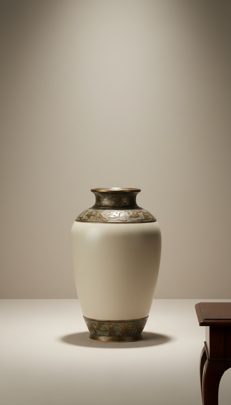 Porcelain Vase with Antique Bronze Accent
