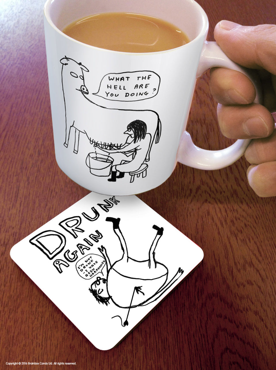 David Shrigley Coaster -  Drunk Again